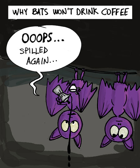 bats, coffee, coffee cartoon, Cesare Ferrari, Sean D'Souza, Psychotactics