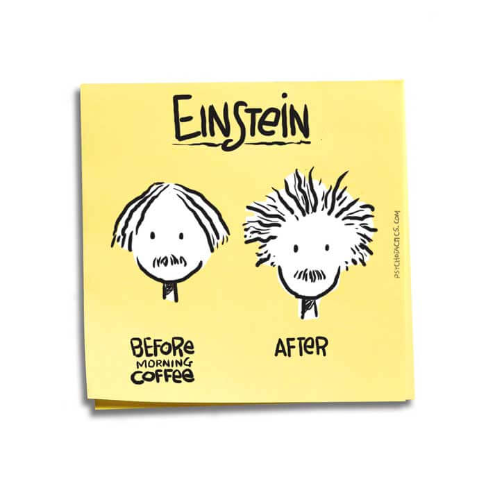 Friday Cartoon: Einstein Coffee: Square Toon: Psychotactics