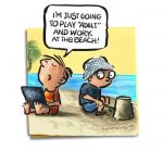 Friday Cartoon: Beach Work: Square Toon: Psychotactics