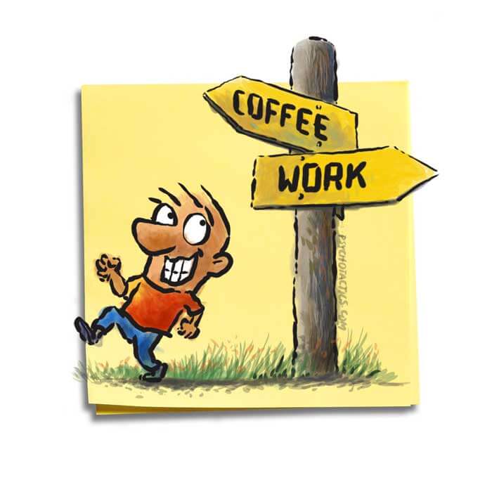 Friday Cartoon: Coffee Work: Square Toon: Psychotactics