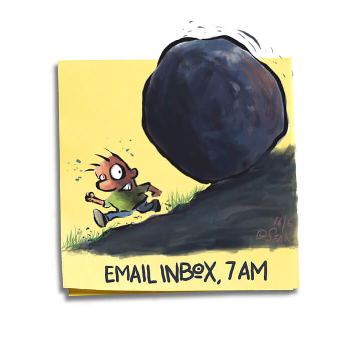 Friday Cartoon: Email Inbox: Square Toon: Psychotactics